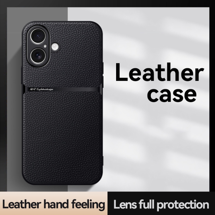 For iPhone 16 Litchi Leather Magnetic Full Coverage Shockproof Phone Case(Red)