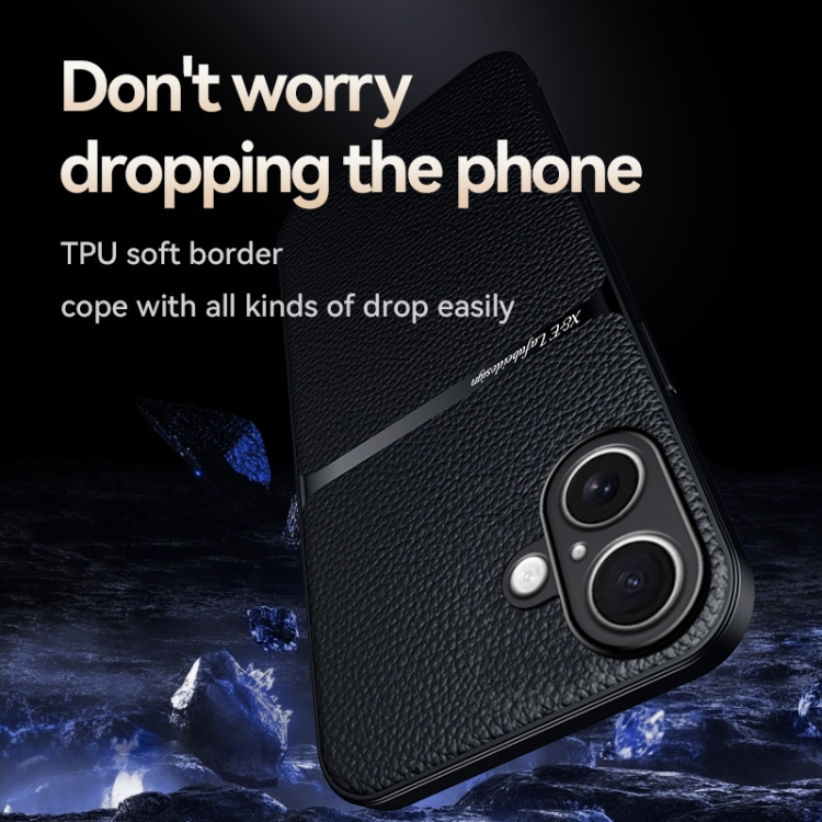 For iPhone 16 Litchi Leather Magnetic Full Coverage Shockproof Phone Case(Red)