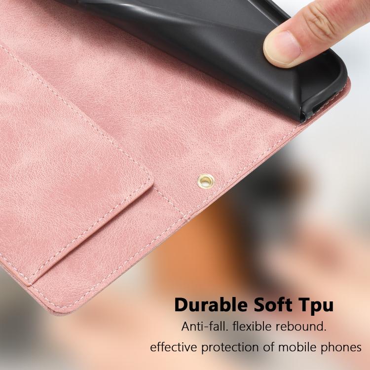 For Google Pixel 11 Pro XL Tulips Embossed Leather Phone Case with Lanyard(Pink)