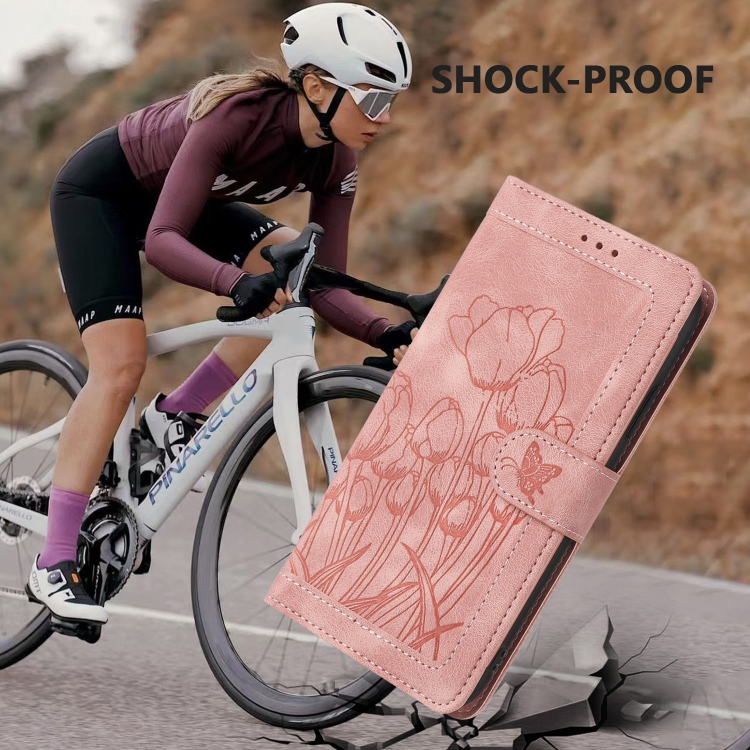 For Samsung Galaxy S25+ 5G Tulips Embossed Leather Phone Case with Lanyard(Pink) For Samsung Galaxy S25+ 5G Tulips Embossed Leather Phone Case with Lanyard(Pink)