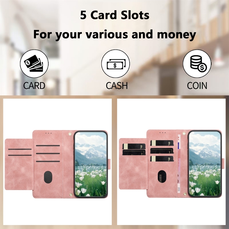 For Samsung Galaxy S25 5G Tulips Embossed Leather Phone Case with Lanyard(Pink) For Samsung Galaxy S25 5G Tulips Embossed Leather Phone Case with Lanyard(Pink)