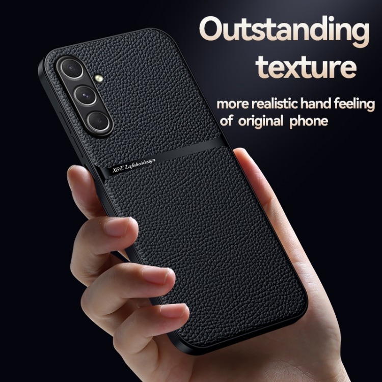 For Samsung Galaxy S24 FE 5G Litchi Leather Magnetic Full Coverage Shockproof Phone Case(Navy Blue) For Samsung Galaxy S24 FE 5G Litchi Leather Magnetic Full Coverage Shockproof Phone Case(Navy Blue)