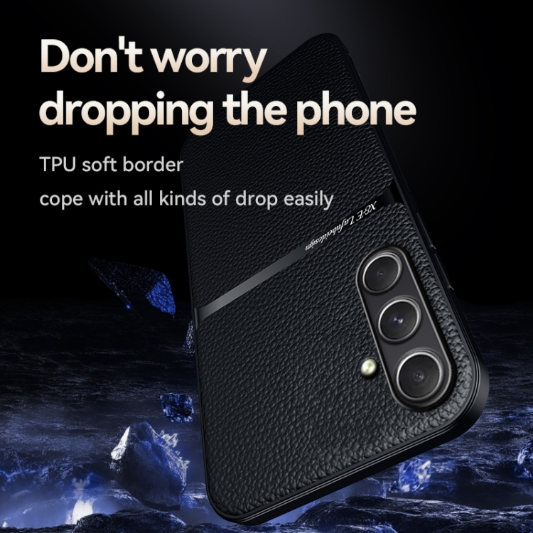For Samsung Galaxy S24 FE 5G Litchi Leather Magnetic Full Coverage Shockproof Phone Case(Navy Blue) For Samsung Galaxy S24 FE 5G Litchi Leather Magnetic Full Coverage Shockproof Phone Case(Navy Blue)