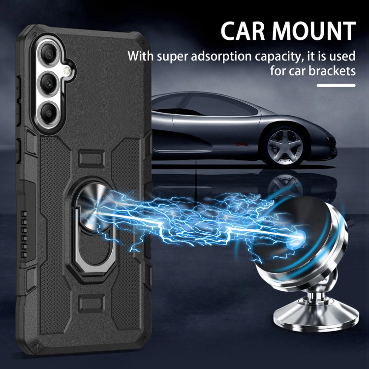 For Samsung Galaxy S24 FE 5G Ring Holder Armor Hybrid Phone Case(Black) For Samsung Galaxy S24 FE 5G Ring Holder Armor Hybrid Phone Case(Black)