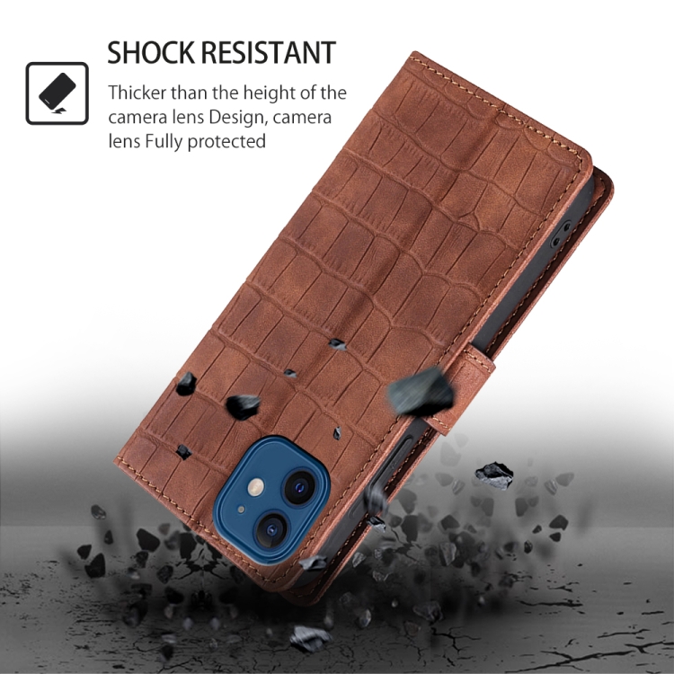 For Samsung Galaxy S25 Ultra 5G Skin Feel Crocodile Magnetic Clasp Leather Phone Case(Brown) For Samsung Galaxy S25 Ultra 5G Skin Feel Crocodile Magnetic Clasp Leather Phone Case(Brown)