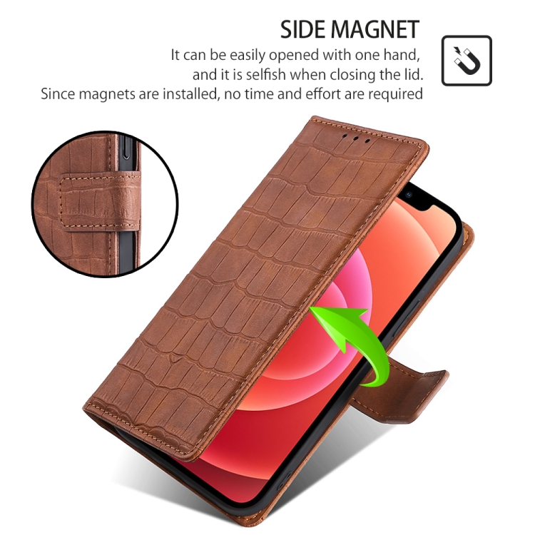 For Samsung Galaxy S25 Ultra 5G Skin Feel Crocodile Magnetic Clasp Leather Phone Case(Brown) For Samsung Galaxy S25 Ultra 5G Skin Feel Crocodile Magnetic Clasp Leather Phone Case(Brown)