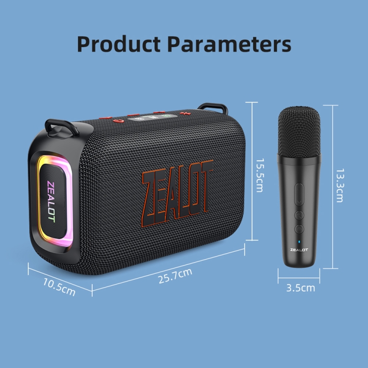 Zealot S85M 50W Outdoor Portable Bluetooth Speaker with Dual Microphones(Black) Zealot S85M 50W Outdoor Portable Bluetooth Speaker with Dual Microphones(Black)