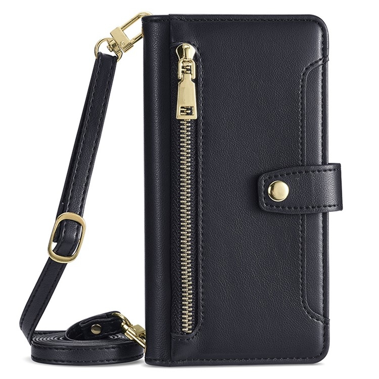 For Samsung Galaxy S25 5G Sheep Texture Cross-body Zipper Wallet Leather Phone Case(Black) For Samsung Galaxy S25 5G Sheep Texture Cross-body Zipper Wallet Leather Phone Case(Black)