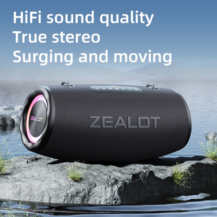 Zealot S87M 80W Portable Outdoor RGB Bluetooth Speaker with Microphone(Black) Zealot S87M 80W Portable Outdoor RGB Bluetooth Speaker with Microphone(Black)