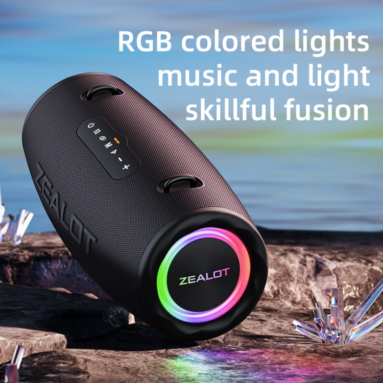 Zealot S87M 80W Portable Outdoor RGB Bluetooth Speaker with Microphone(Black) Zealot S87M 80W Portable Outdoor RGB Bluetooth Speaker with Microphone(Black)