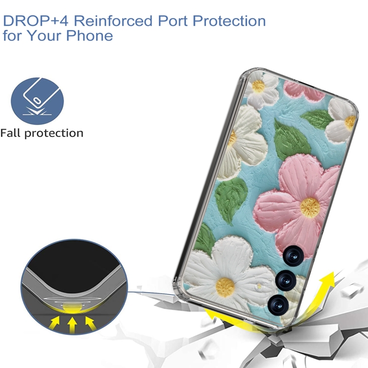For Samsung Galaxy S25 5G IMD Double Piece Simple Fresh Shockproof Phone Case(Colorful Flowers) For Samsung Galaxy S25 5G IMD Double Piece Simple Fresh Shockproof Phone Case(Colorful Flowers)