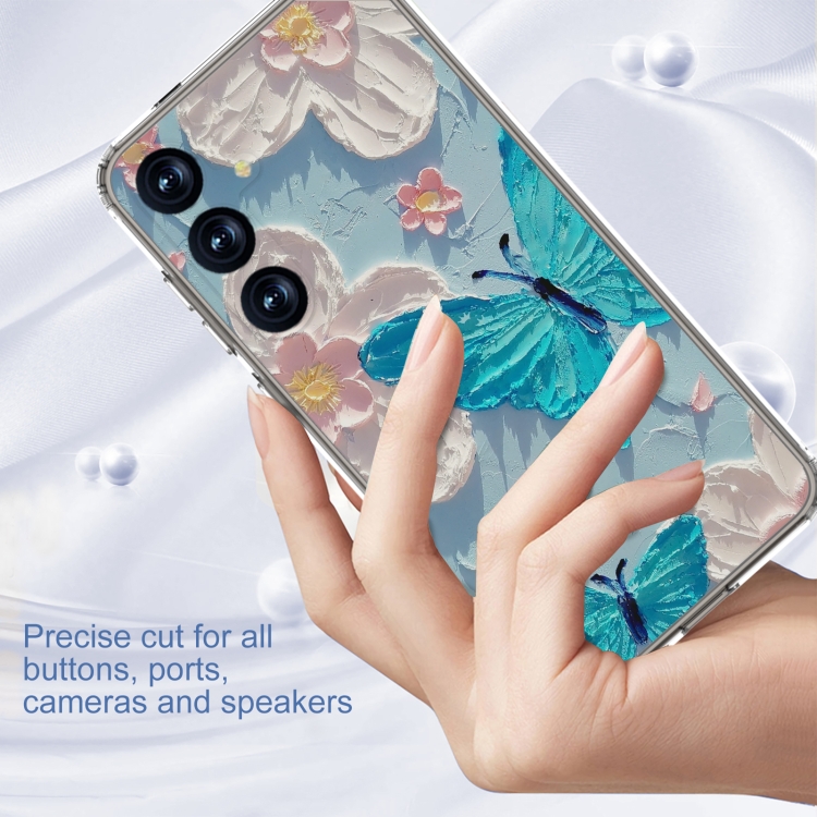 For Samsung Galaxy S25+ 5G IMD Double Piece Simple Fresh Shockproof Phone Case(Blue Butterfly) For Samsung Galaxy S25+ 5G IMD Double Piece Simple Fresh Shockproof Phone Case(Blue Butterfly)
