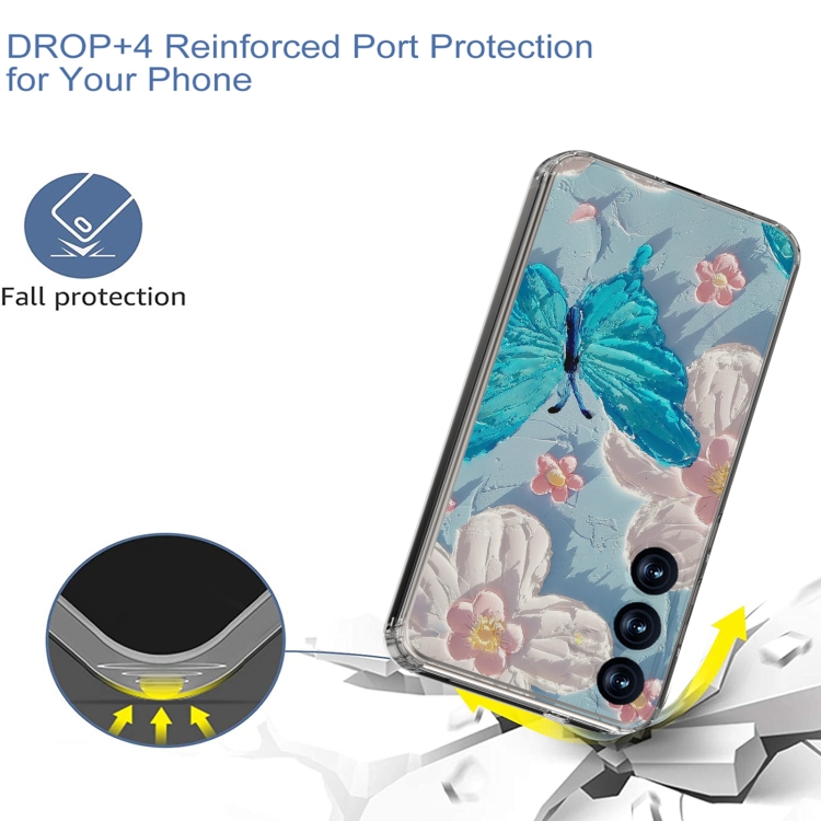 For Samsung Galaxy S25+ 5G IMD Double Piece Simple Fresh Shockproof Phone Case(Blue Butterfly) For Samsung Galaxy S25+ 5G IMD Double Piece Simple Fresh Shockproof Phone Case(Blue Butterfly)