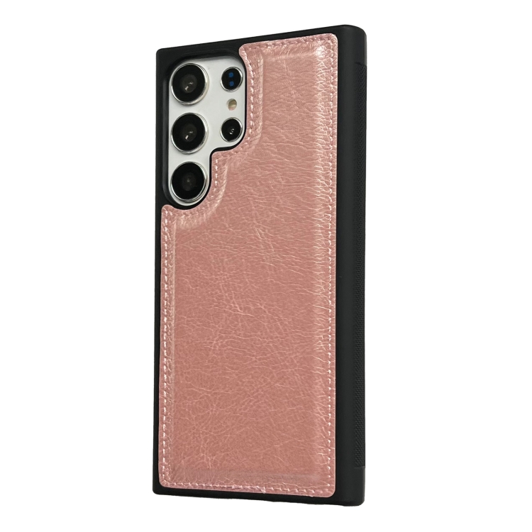 For Samsung Galaxy S25+ 5G Cowhide Texture Back Cover Phone Case(Rose Gold) For Samsung Galaxy S25+ 5G Cowhide Texture Back Cover Phone Case(Rose Gold)
