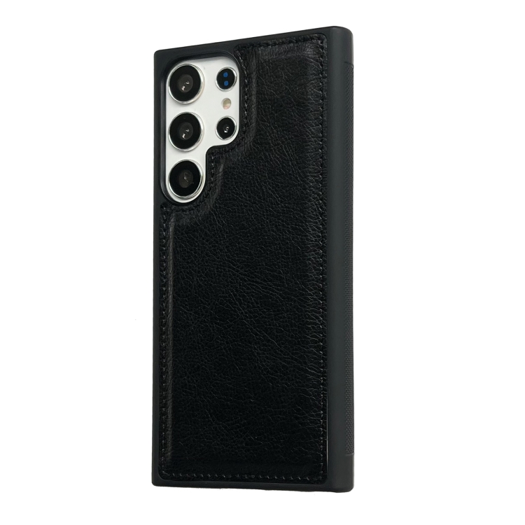 For Samsung Galaxy S25 5G Cowhide Texture Back Cover Phone Case(Black) For Samsung Galaxy S25 5G Cowhide Texture Back Cover Phone Case(Black)