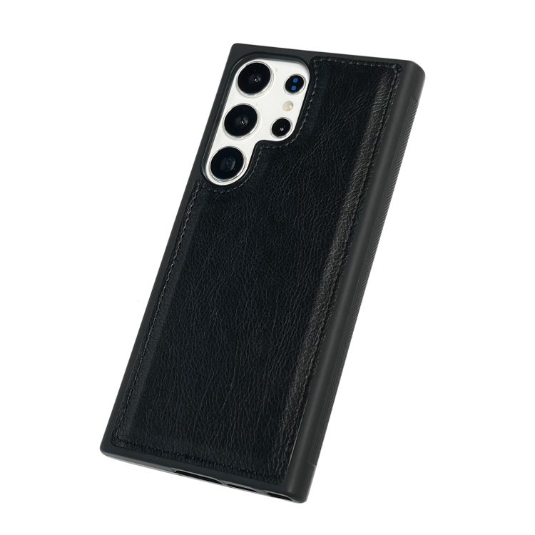 For Samsung Galaxy S25 5G Cowhide Texture Back Cover Phone Case(Black) For Samsung Galaxy S25 5G Cowhide Texture Back Cover Phone Case(Black)