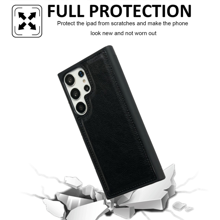 For Samsung Galaxy S25 5G Cowhide Texture Back Cover Phone Case(Black) For Samsung Galaxy S25 5G Cowhide Texture Back Cover Phone Case(Black)