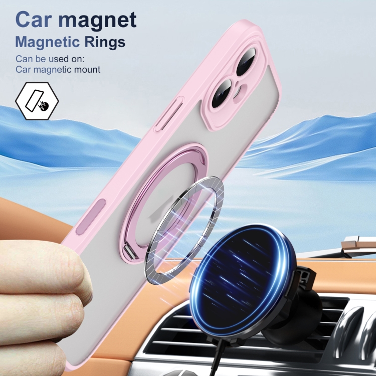 For iPhone 16 Translucent Frosted MagSafe Phone Case with AI Button(Pink) For iPhone 16 Translucent Frosted MagSafe Phone Case with AI Button(Pink)