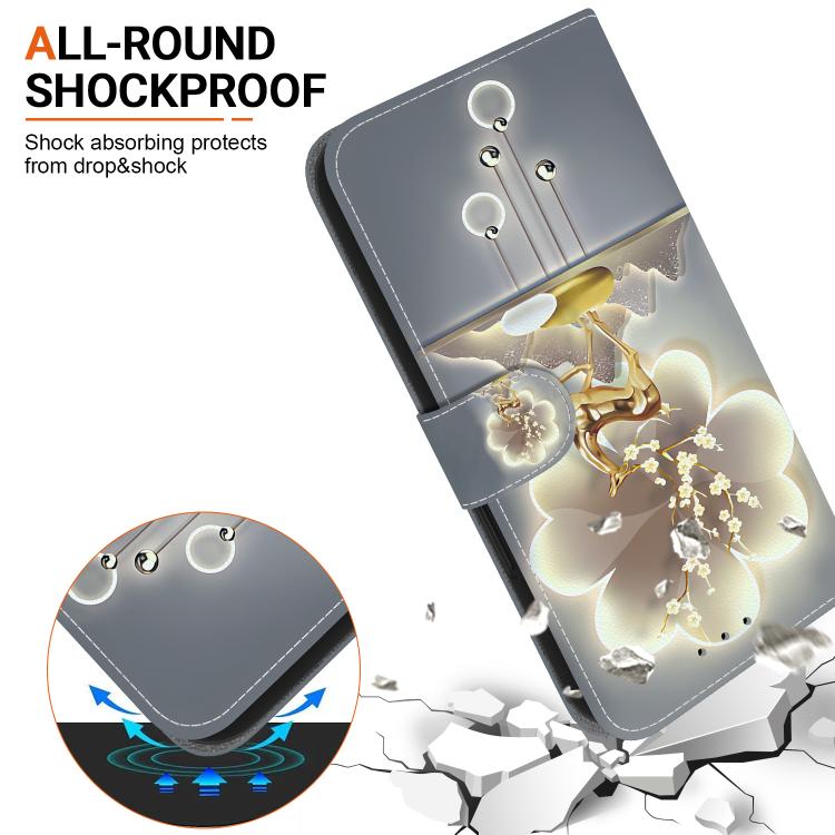 For iPhone 16 Pro Crystal Texture Colored Drawing Leather Phone Case(Sika Deer) For iPhone 16 Pro Crystal Texture Colored Drawing Leather Phone Case(Sika Deer)