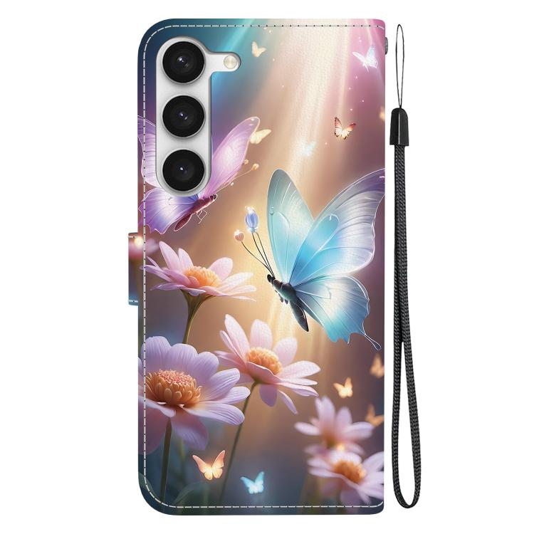 For Samsung Galaxy S23+ 5G Crystal Texture Colored Drawing Leather Phone Case(Butterfly Love Flower) For Samsung Galaxy S23+ 5G Crystal Texture Colored Drawing Leather Phone Case(Butterfly Love Flower)
