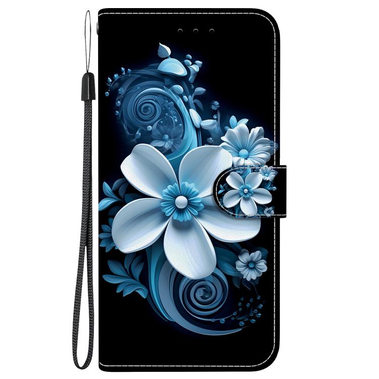 For Samsung Galaxy S22 5G Crystal Texture Colored Drawing Leather Phone Case(Black Orchid) For Samsung Galaxy S22 5G Crystal Texture Colored Drawing Leather Phone Case(Black Orchid)