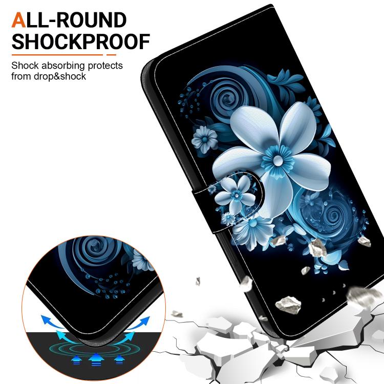 For Samsung Galaxy S22 5G Crystal Texture Colored Drawing Leather Phone Case(Black Orchid) For Samsung Galaxy S22 5G Crystal Texture Colored Drawing Leather Phone Case(Black Orchid)