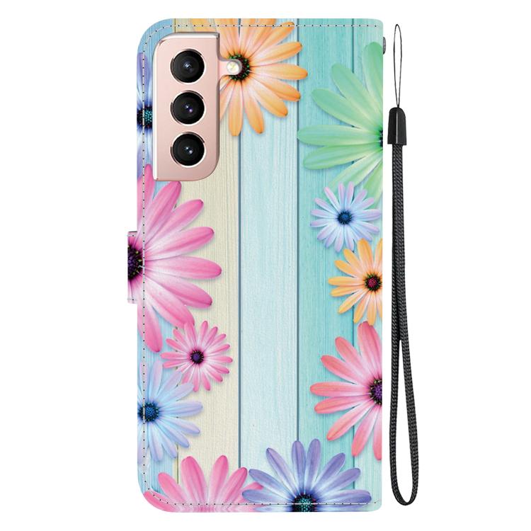 For Samsung Galaxy S21 5G Crystal Texture Colored Drawing Leather Phone Case(Sunflowers) For Samsung Galaxy S21 5G Crystal Texture Colored Drawing Leather Phone Case(Sunflowers)