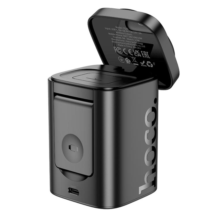 hoco CQ20 Clever 3 in 1 Desktop Folding Wireless Fast Charger(Black) hoco CQ20 Clever 3 in 1 Desktop Folding Wireless Fast Charger(Black)