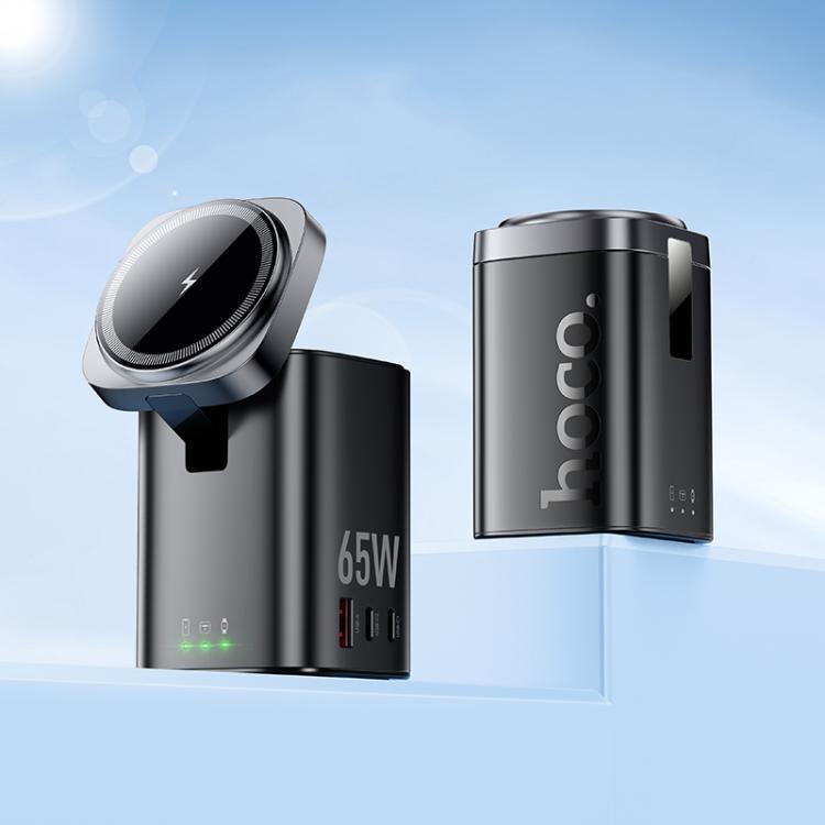 hoco CQ20A Clever PD 65W 6 in 1 Desktop Wireless Fast Charger, US Plug(Black) hoco CQ20A Clever PD 65W 6 in 1 Desktop Wireless Fast Charger, US Plug(Black)
