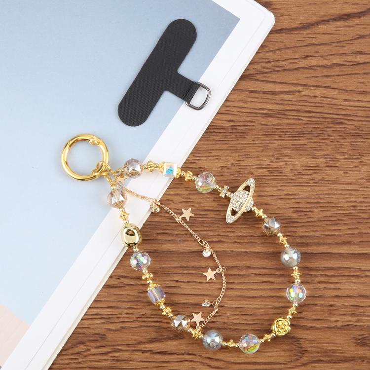 Tassels Diamond Chain Phone Anti-lost Short Lanyard(Silver)