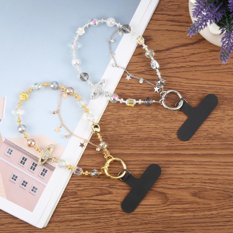 Tassels Diamond Chain Phone Anti-lost Short Lanyard(Silver)