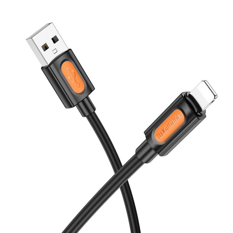 Borofone BX114 Structure 2.4A USB to 8 Pin Charging Data Cable, Length: 1m(Black) Borofone BX114 Structure 2.4A USB to 8 Pin Charging Data Cable, Length: 1m(Black)