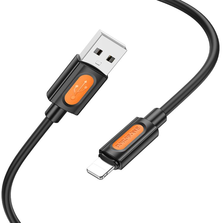 Borofone BX114 Structure 2.4A USB to 8 Pin Charging Data Cable, Length: 1m(Black) Borofone BX114 Structure 2.4A USB to 8 Pin Charging Data Cable, Length: 1m(Black)