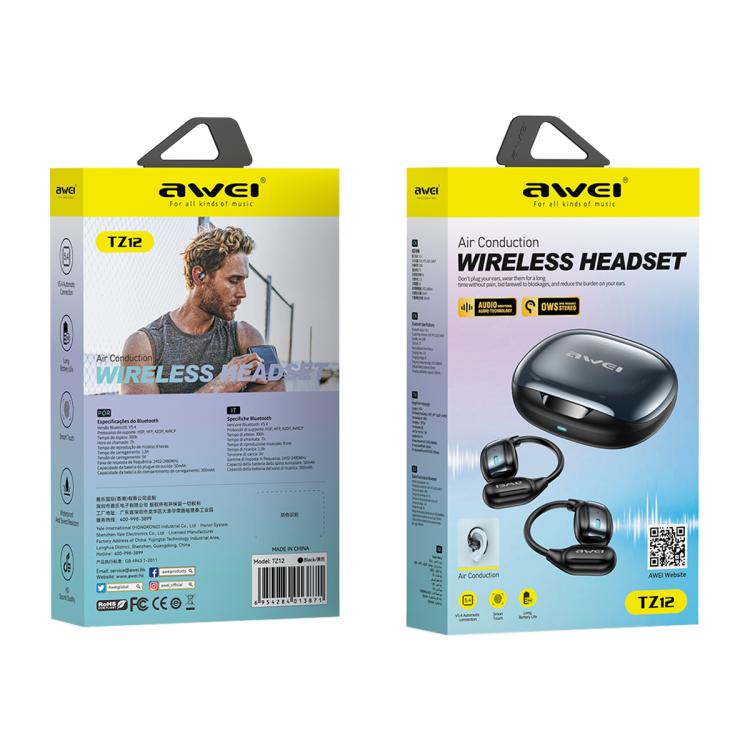 awei TZ12 Sport Wireless BT 5.4 Air Conduction Earphones(Black) awei TZ12 Sport Wireless BT 5.4 Air Conduction Earphones(Black)