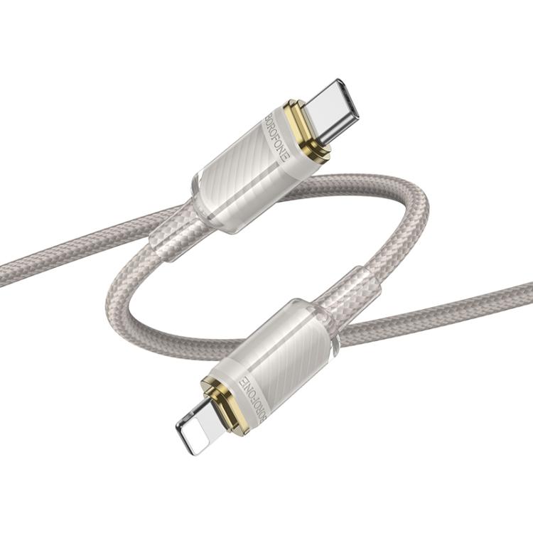 Borofone BU56 Succeed PD27W Type-C to 8 Pin Fast Charging Data Cable, Length: 1.2m(Grey) Borofone BU56 Succeed PD27W Type-C to 8 Pin Fast Charging Data Cable, Length: 1.2m(Grey)