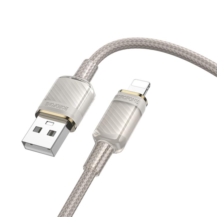 Borofone BU56 Succeed 2.4A USB to 8 Pin Charging Data Cable, Length: 1.2m(Grey) Borofone BU56 Succeed 2.4A USB to 8 Pin Charging Data Cable, Length: 1.2m(Grey)