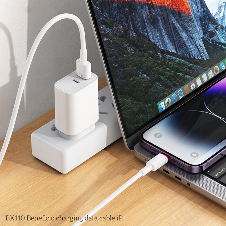 Borofone BX110 Beneficio 2.4A USB to 8 Pin Charging Data Cable, Length: 1m(Black) Borofone BX110 Beneficio 2.4A USB to 8 Pin Charging Data Cable, Length: 1m(Black)