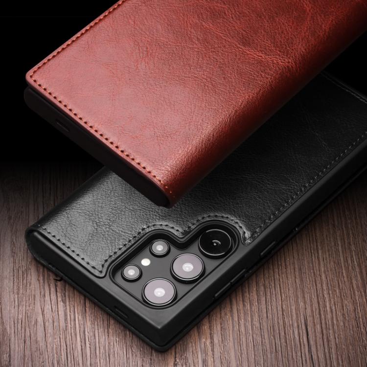 For Samsung Galaxy S25 Ultra 5G QIALINO Genuine Leather Phone Case(Black) For Samsung Galaxy S25 Ultra 5G QIALINO Genuine Leather Phone Case(Black)