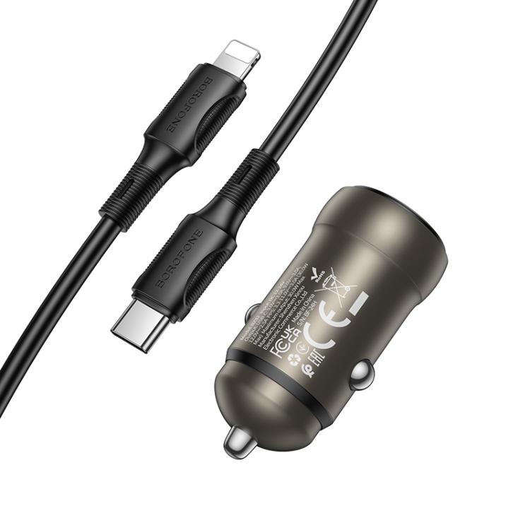 BOROFONE BZ32 Fresh PD30W Type-C Car Charger Set with 1m 8 Pin Cable(Gold) BOROFONE BZ32 Fresh PD30W Type-C Car Charger Set with 1m 8 Pin Cable(Gold)