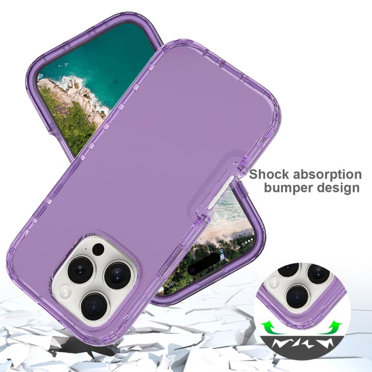 For iPhone 16 Pro Shockproof Clear Gradient PC + TPU Phone Case(Purple) For iPhone 16 Pro Shockproof Clear Gradient PC + TPU Phone Case(Purple)