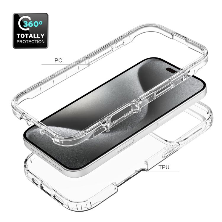 For iPhone 16 Pro Shockproof Clear Gradient PC + TPU Phone Case(Purple) For iPhone 16 Pro Shockproof Clear Gradient PC + TPU Phone Case(Purple)