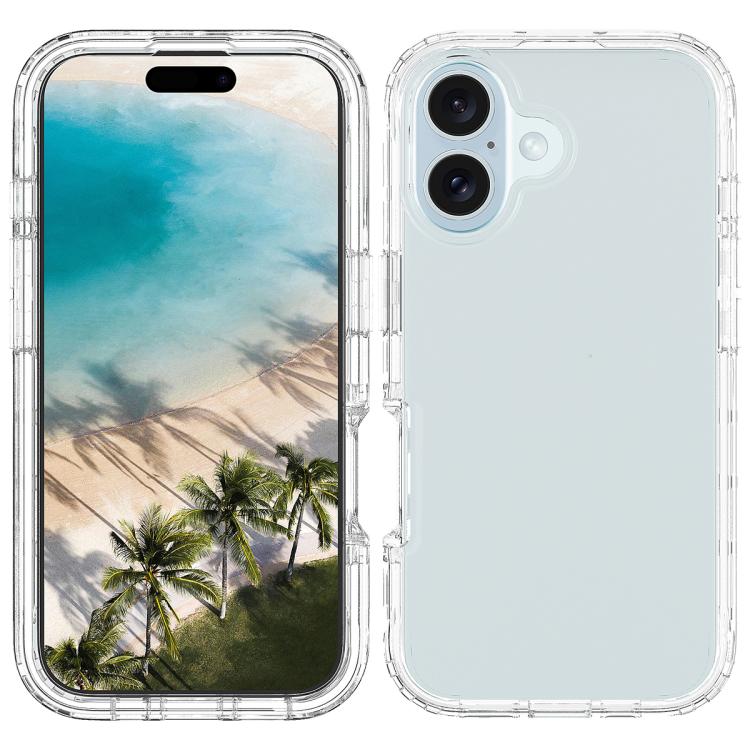 For iPhone 16 Shockproof Clear Gradient PC + TPU Phone Case(Transparent) For iPhone 16 Shockproof Clear Gradient PC + TPU Phone Case(Transparent)