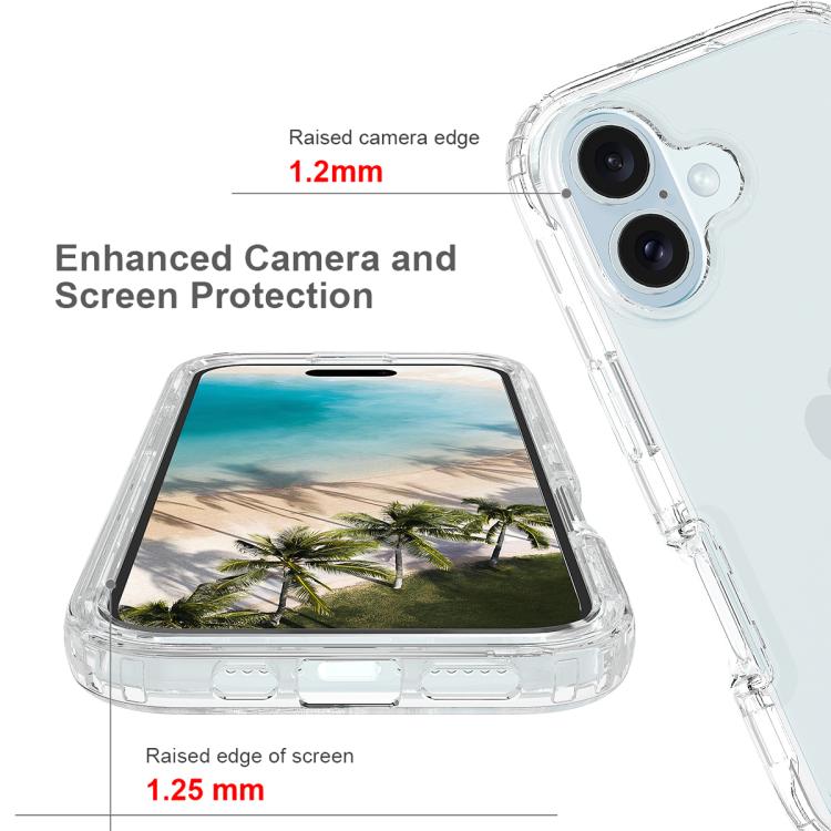 For iPhone 16 Shockproof Clear Gradient PC + TPU Phone Case(Transparent) For iPhone 16 Shockproof Clear Gradient PC + TPU Phone Case(Transparent)