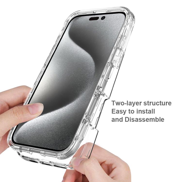 For iPhone 16 Shockproof Clear Gradient PC + TPU Phone Case(Transparent) For iPhone 16 Shockproof Clear Gradient PC + TPU Phone Case(Transparent)