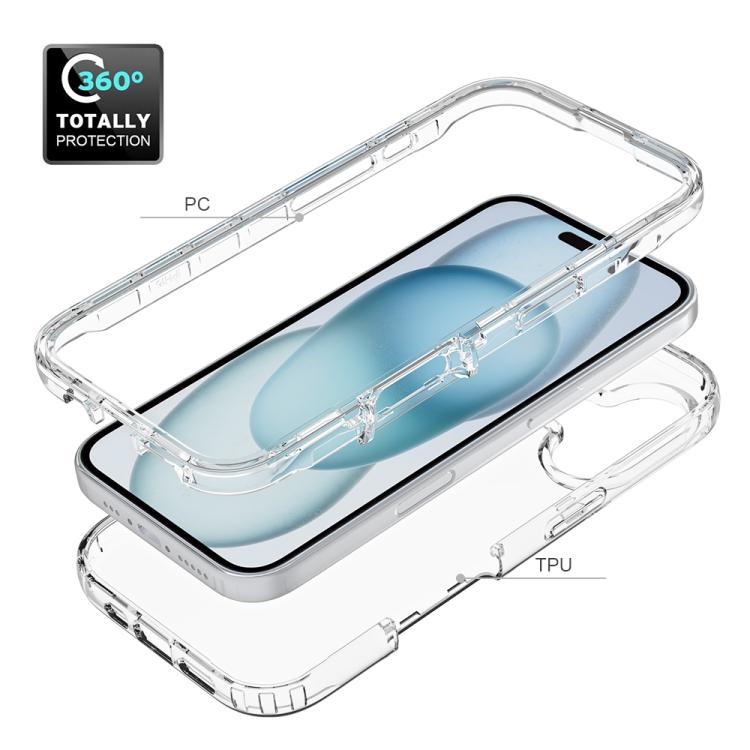 For iPhone 16 Shockproof Clear Gradient PC + TPU Phone Case(Transparent) For iPhone 16 Shockproof Clear Gradient PC + TPU Phone Case(Transparent)