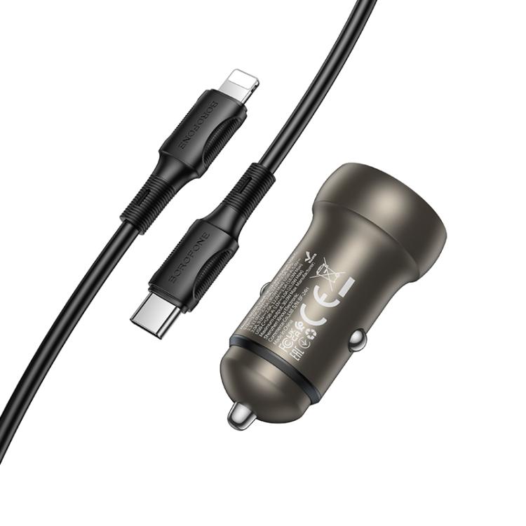 BOROFONE BZ32A Fresh PD30W Type-C and QC3.0 USB Car Charger Set with 1m 8 Pin Cable(Gold) BOROFONE BZ32A Fresh PD30W Type-C and QC3.0 USB Car Charger Set with 1m 8 Pin Cable(Gold)