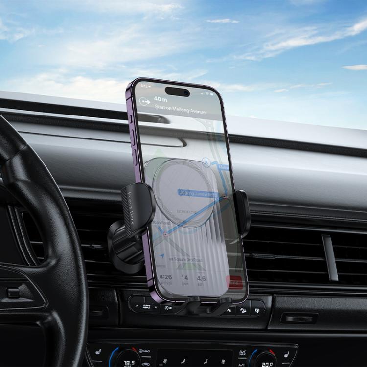 Borofone BH221 Path Car Air Outlet Push-type Wireless Fast Charging Holder(Black) Borofone BH221 Path Car Air Outlet Push-type Wireless Fast Charging Holder(Black)