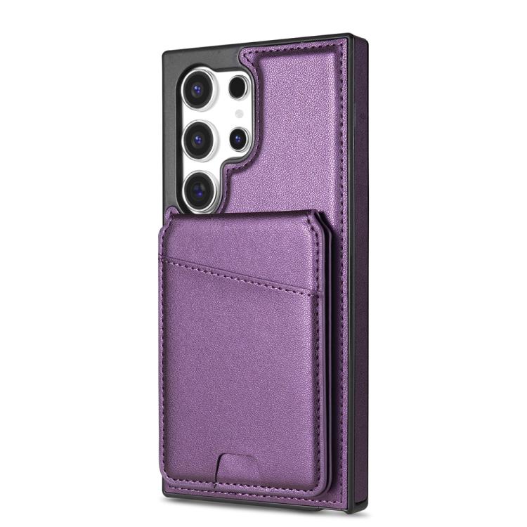 For Samsung Galaxy S25 Ultra 5G Skin Feel Detachable Card Bag Magsafe Phone Case(Purple) For Samsung Galaxy S25 Ultra 5G Skin Feel Detachable Card Bag Magsafe Phone Case(Purple)