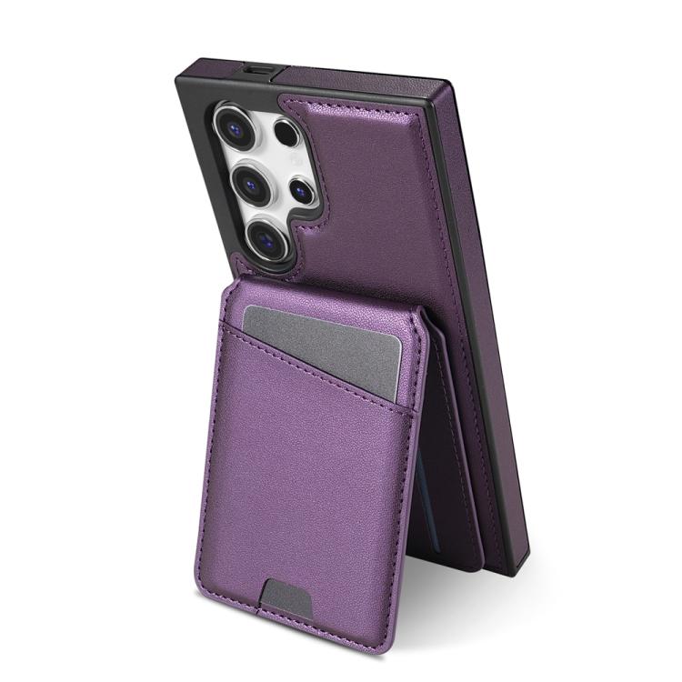 For Samsung Galaxy S25 Ultra 5G Skin Feel Detachable Card Bag Magsafe Phone Case(Purple) For Samsung Galaxy S25 Ultra 5G Skin Feel Detachable Card Bag Magsafe Phone Case(Purple)