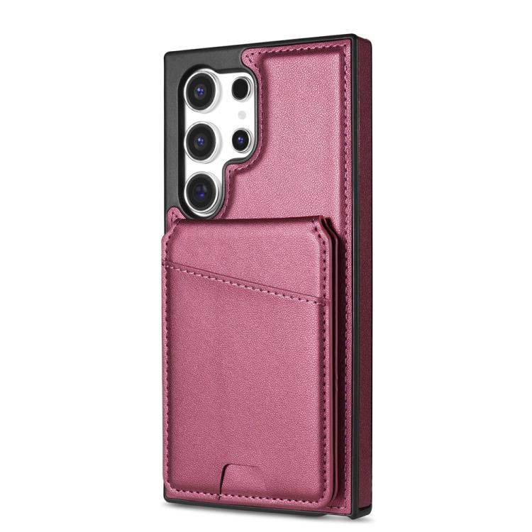 For Samsung Galaxy S24 Ultra 5G Skin Feel Detachable Card Bag Magsafe Phone Case(Wine Red) For Samsung Galaxy S24 Ultra 5G Skin Feel Detachable Card Bag Magsafe Phone Case(Wine Red)